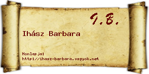 Ihász Barbara névjegykártya